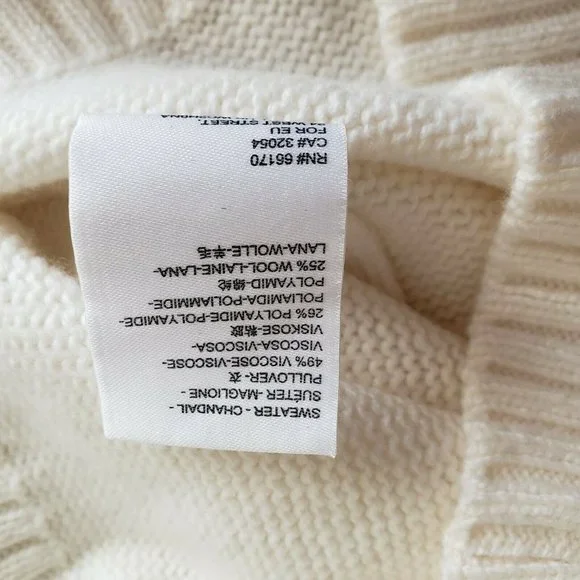 NWT by Anthropologie Short Sleeve Sweater Turtleneck Cream White Soft Size XS - Picture 9 of 11